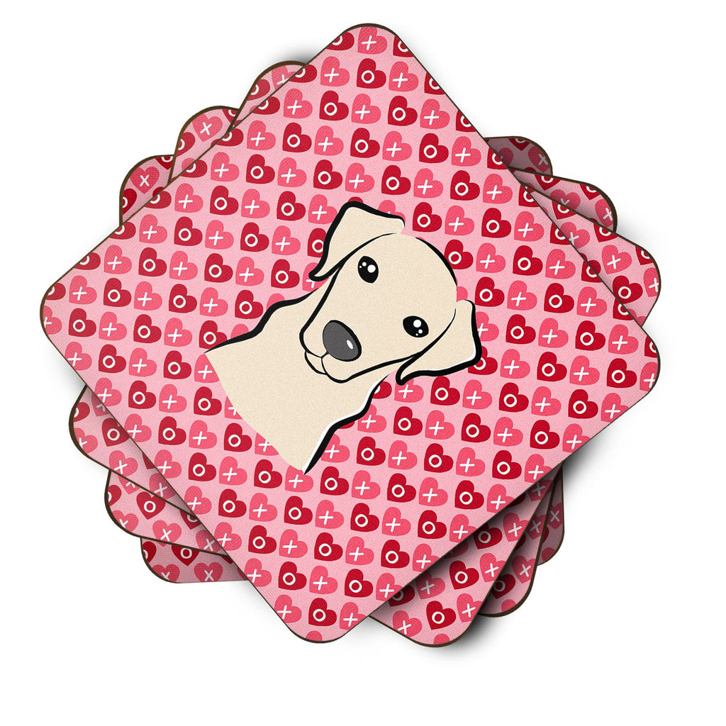 Yellow Labrador Foam Coasters Set of 4 Cup Coasters for Indoor Outdoor, Tabletop Protection, Anti Slip, Mouse pad Material
