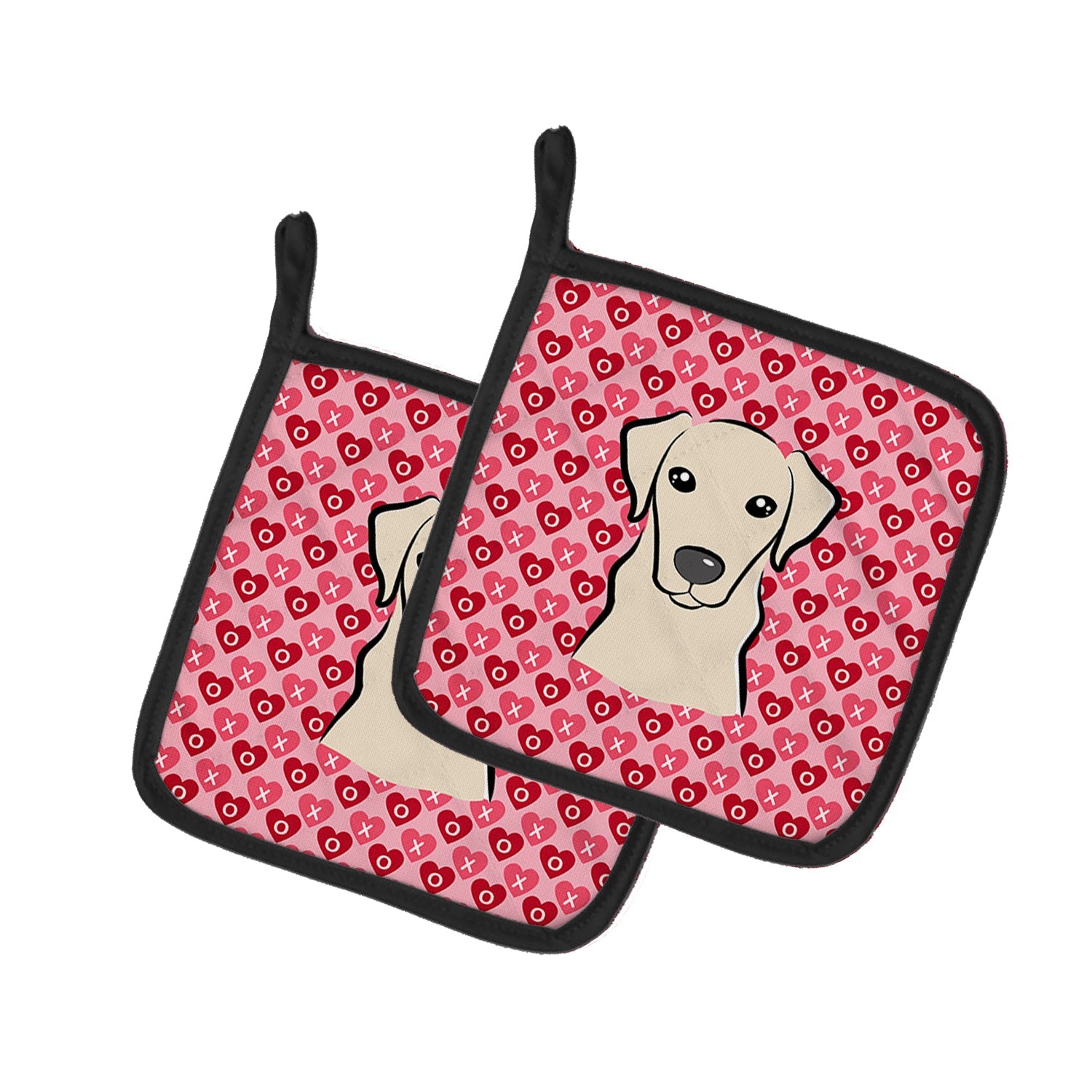 Yellow Labrador Pot Holder Set of 2 Heat Resistant Quilted Hot Pads 7.5 x 7.5 Inch, Insulated Kitchen Trivets for Cooking & Baking