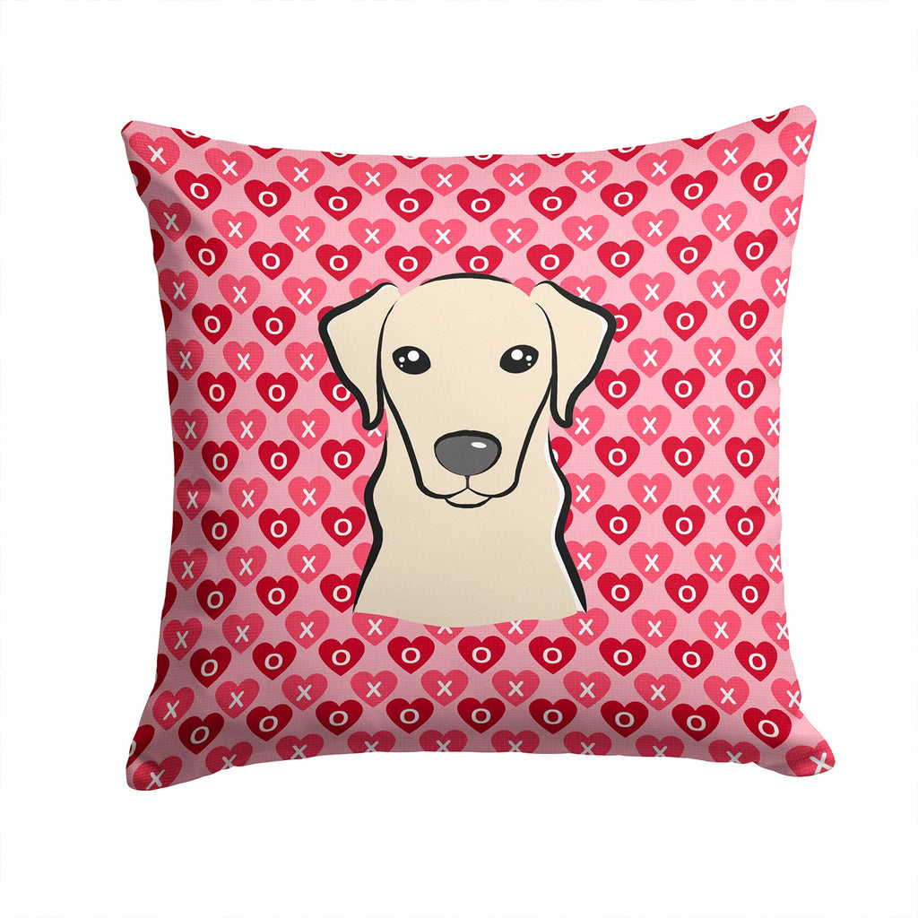 Yellow Labrador Decorative Throw Pillow 14x14 Indoor Outdoor Accent Cushion, Fabric Cover with Insert for Sofa, Bed, Porch & Living Room