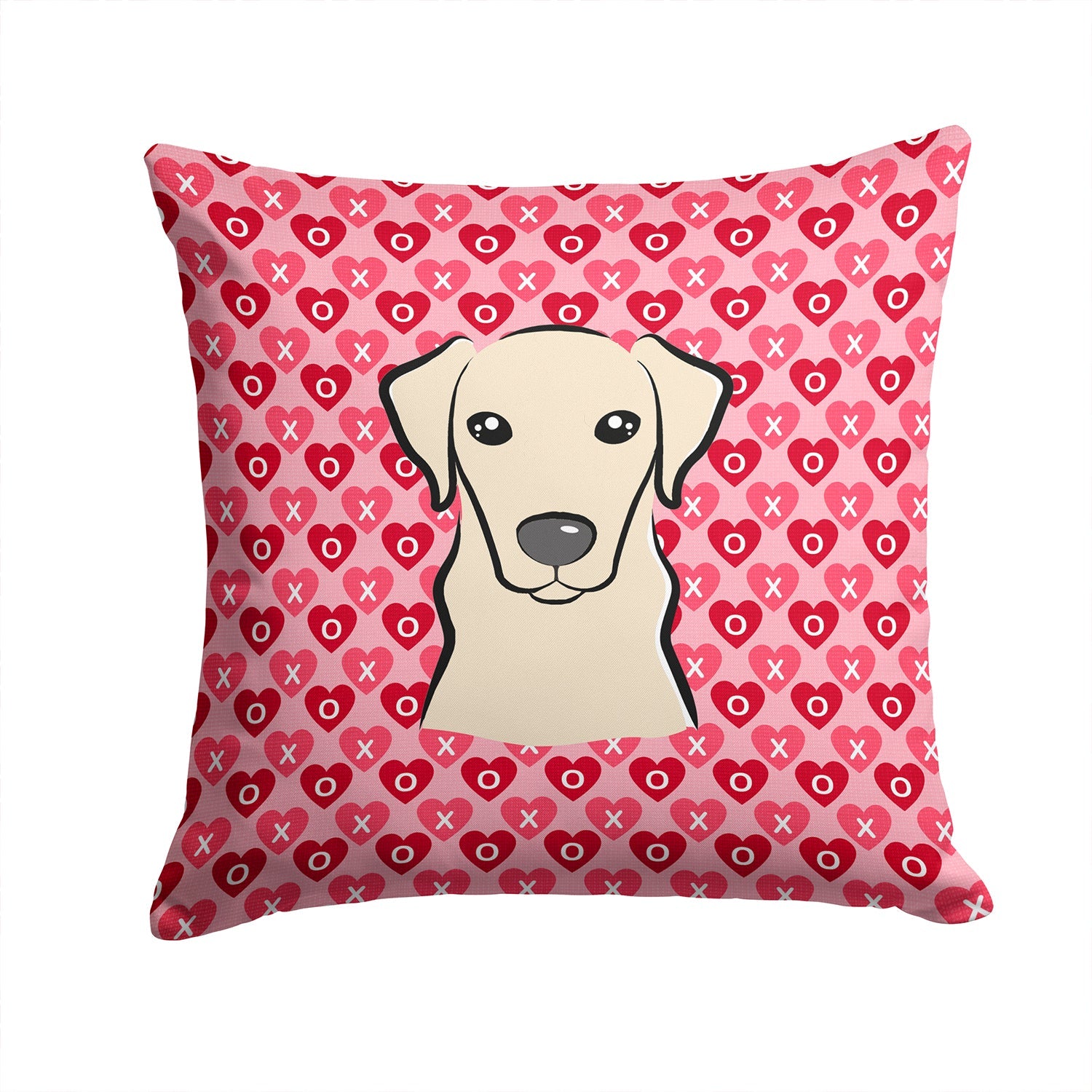 Yellow Labrador Decorative Throw Pillow 14x14 Indoor Outdoor Accent Cushion, Fabric Cover with Insert for Sofa, Bed, Porch & Living Room
