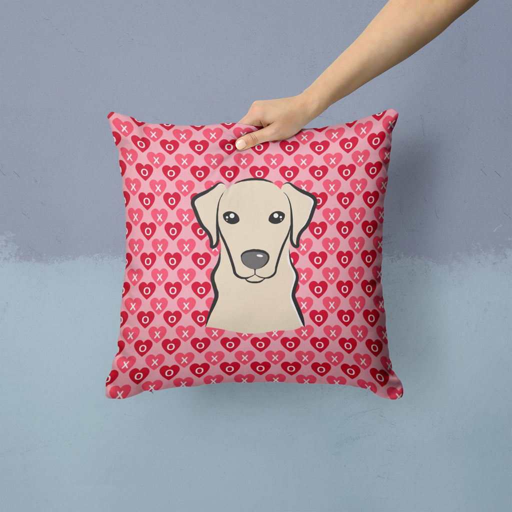 Yellow Labrador Decorative Throw Pillow 14x14 Indoor Outdoor Accent Cushion, Fabric Cover with Insert for Sofa, Bed, Porch & Living Room