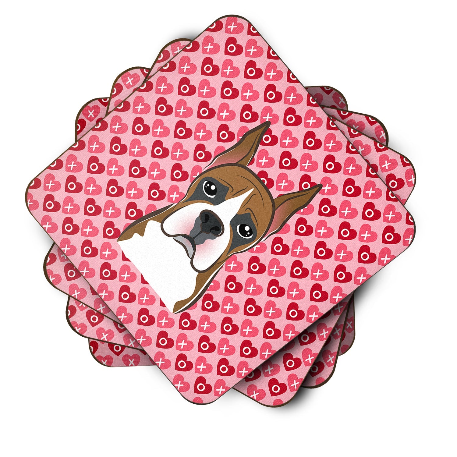 Boxer Foam Coasters Set of 4 Cup Coasters for Indoor Outdoor, Tabletop Protection, Anti Slip, Mouse pad Material