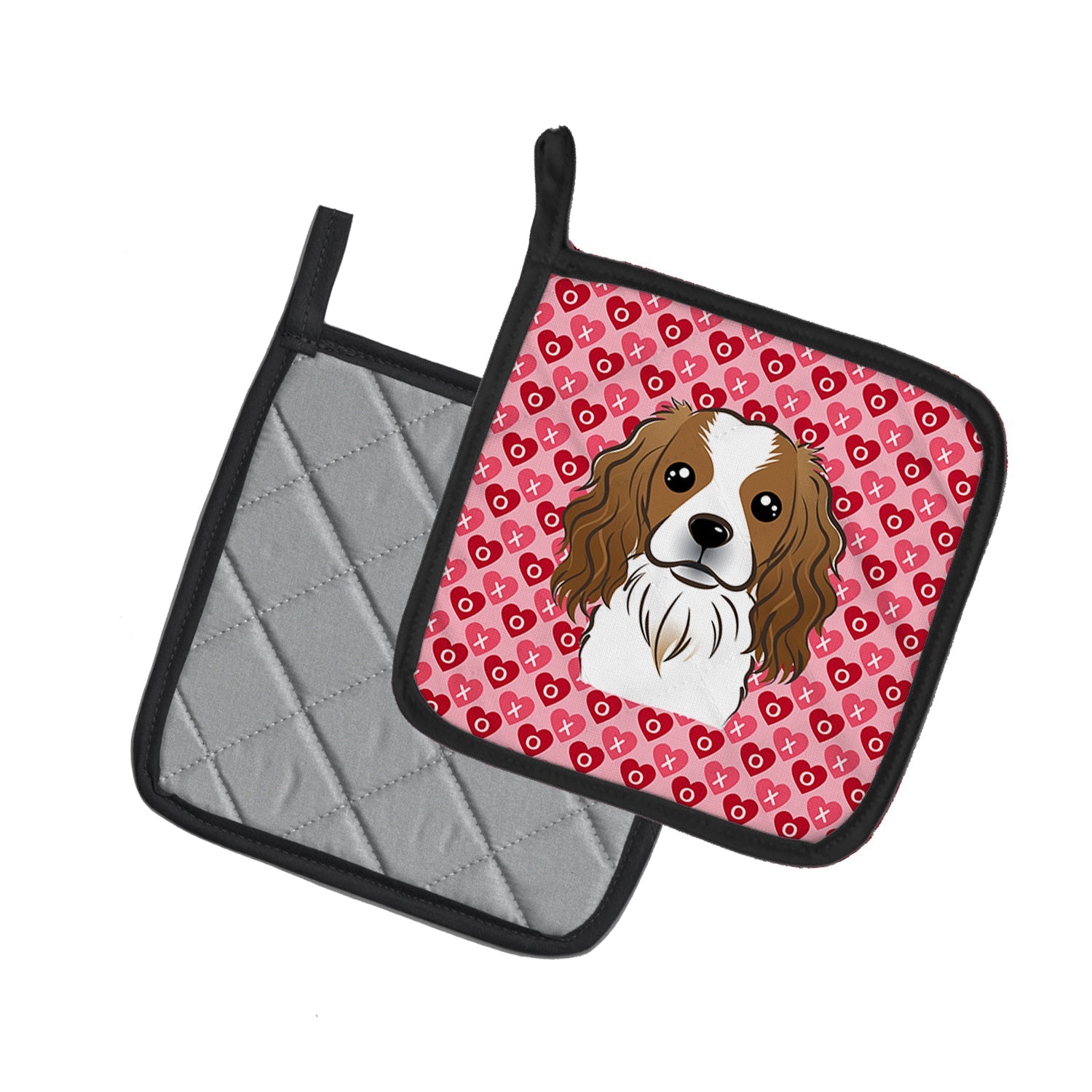 Cavalier Spaniel Pot Holder Set of 2 Heat Resistant Quilted Hot Pads 7.5 x 7.5 Inch, Insulated Kitchen Trivets for Cooking & Baking