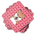 Shiba Inu Foam Coasters Set of 4 Cup Coasters for Indoor Outdoor, Tabletop Protection, Anti Slip, Mouse pad Material