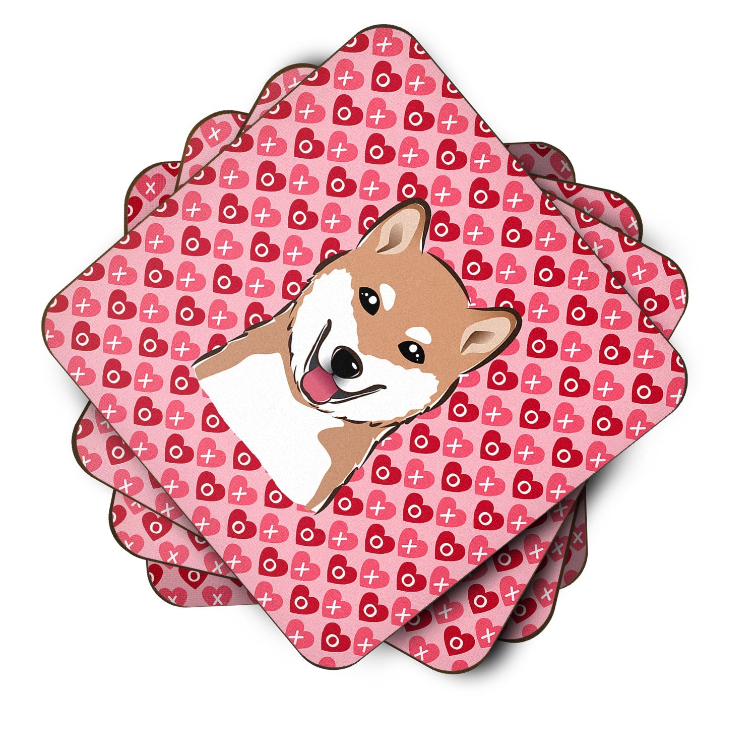 Shiba Inu Foam Coasters Set of 4 Cup Coasters for Indoor Outdoor, Tabletop Protection, Anti Slip, Mouse pad Material