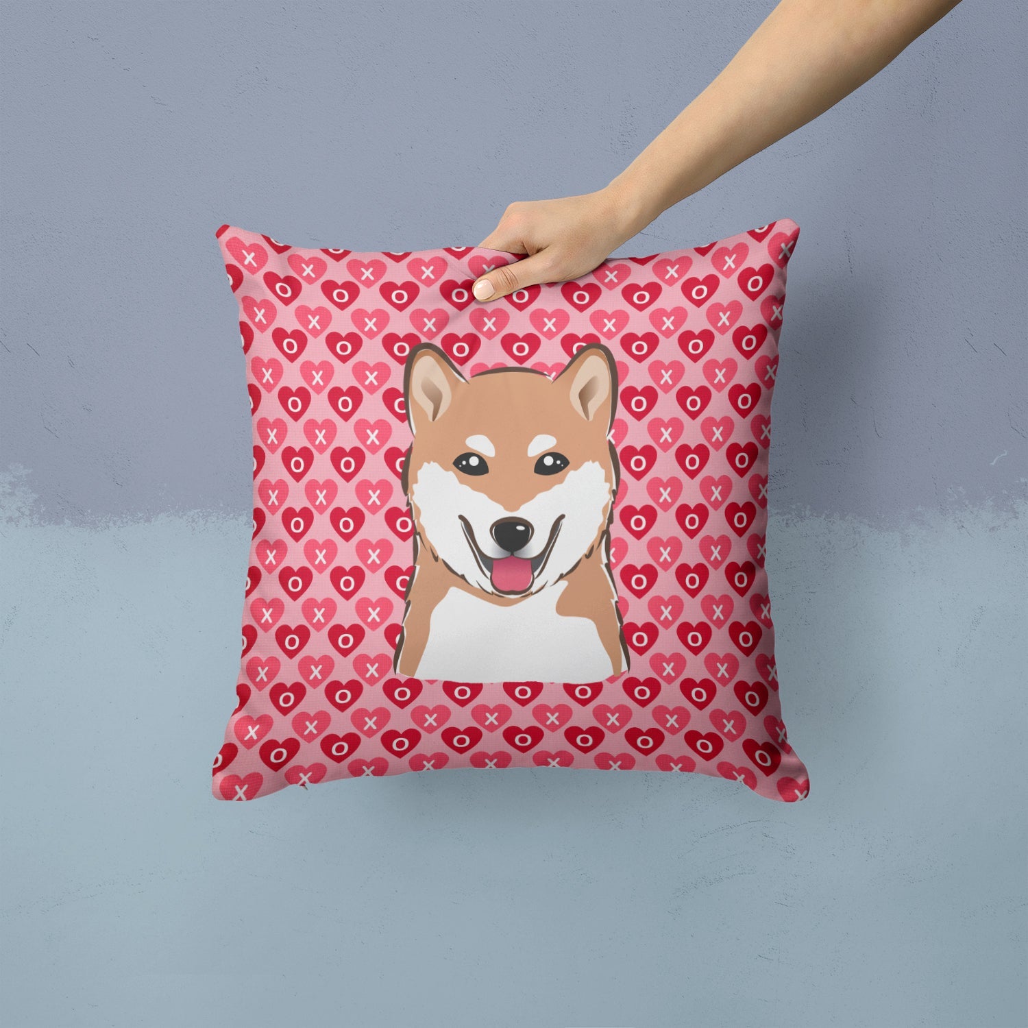 Shiba Inu Decorative Throw Pillow 14x14 Indoor Outdoor Accent Cushion, Fabric Cover with Insert for Sofa, Bed, Porch & Living Room