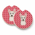 Westie Set of 2 Cup Holder Car Coasters Absorbent Round Sandstone Coasters Gifts for Men or Women, 2.5, Multicolor
