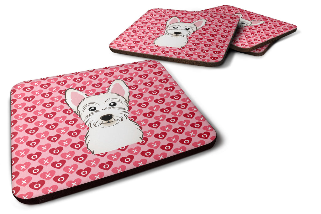 Westie Foam Coasters Set of 4 Cup Coasters for Indoor Outdoor, Tabletop Protection, Anti Slip, Mouse pad Material