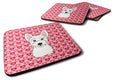 Westie Foam Coasters Set of 4 Cup Coasters for Indoor Outdoor, Tabletop Protection, Anti Slip, Mouse pad Material