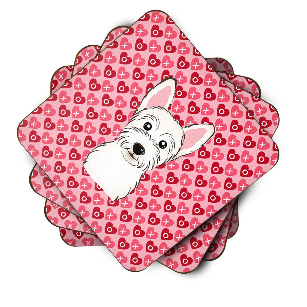 Westie Foam Coasters Set of 4 Cup Coasters for Indoor Outdoor, Tabletop Protection, Anti Slip, Mouse pad Material