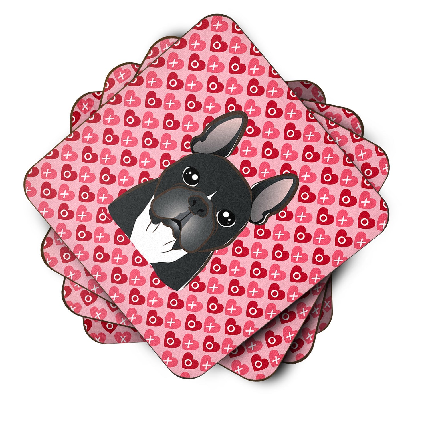 French Bulldog Foam Coasters Set of 4 Cup Coasters for Indoor Outdoor, Tabletop Protection, Anti Slip, Mouse pad Material