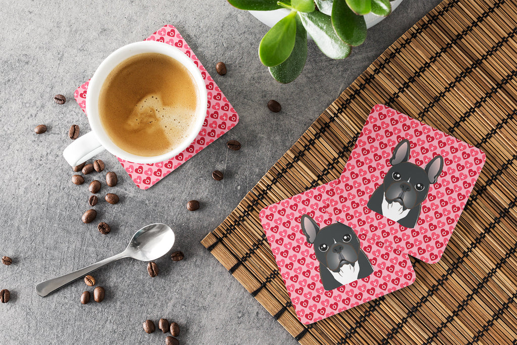 French Bulldog Foam Coasters Set of 4 Cup Coasters for Indoor Outdoor, Tabletop Protection, Anti Slip, Mouse pad Material