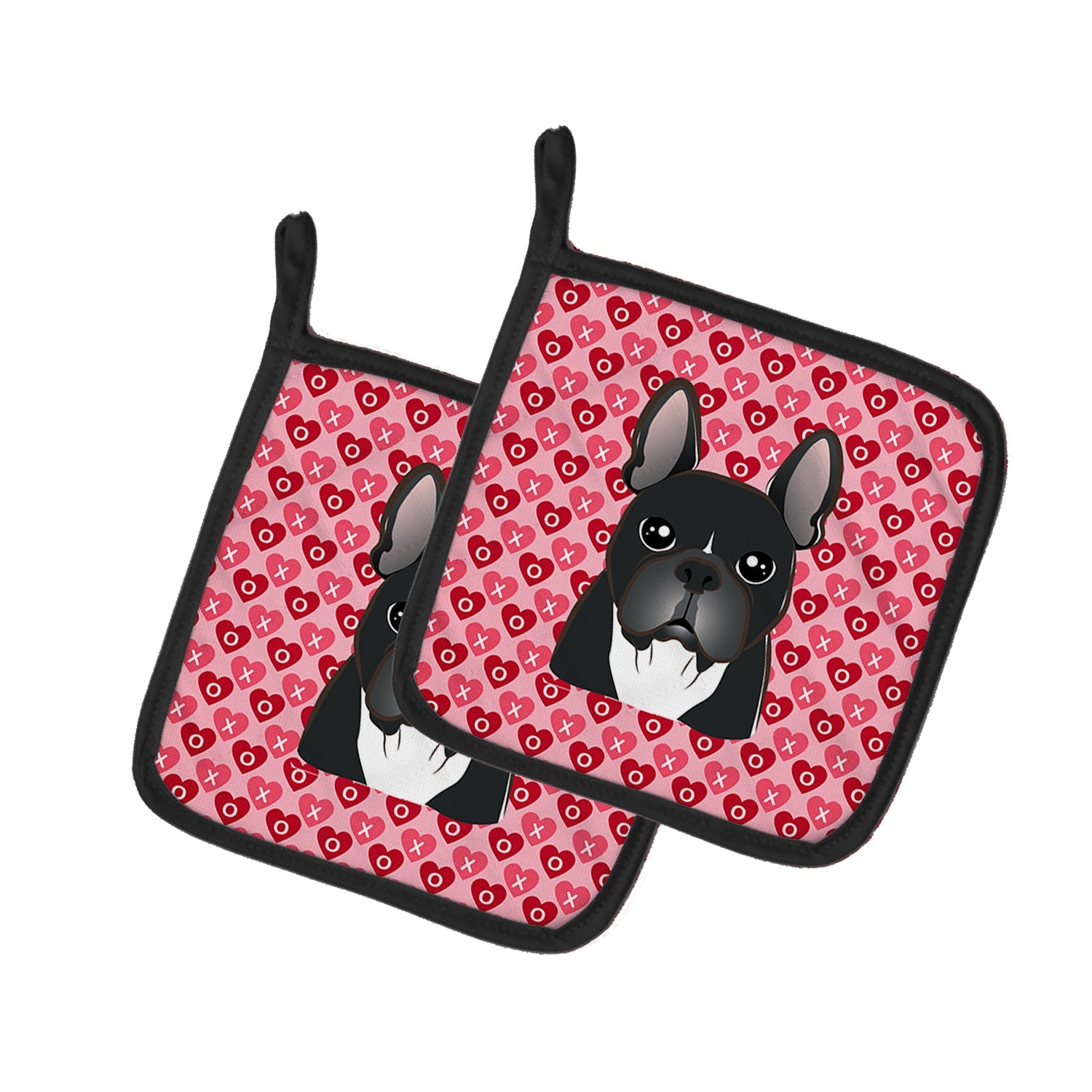 French Bulldog Pot Holder Set of 2 Heat Resistant Quilted Hot Pads 7.5 x 7.5 Inch, Insulated Kitchen Trivets for Cooking & Baking