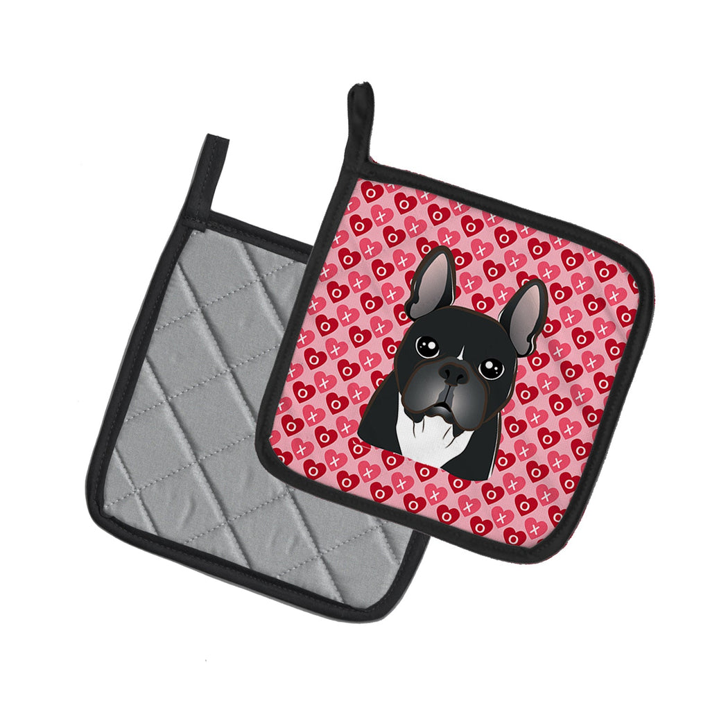 French Bulldog Pot Holder Set of 2 Heat Resistant Quilted Hot Pads 7.5 x 7.5 Inch, Insulated Kitchen Trivets for Cooking & Baking