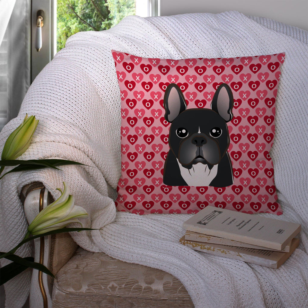 French Bulldog Decorative Throw Pillow 14x14 Indoor Outdoor Accent Cushion, Fabric Cover with Insert for Sofa, Bed, Porch & Living Room