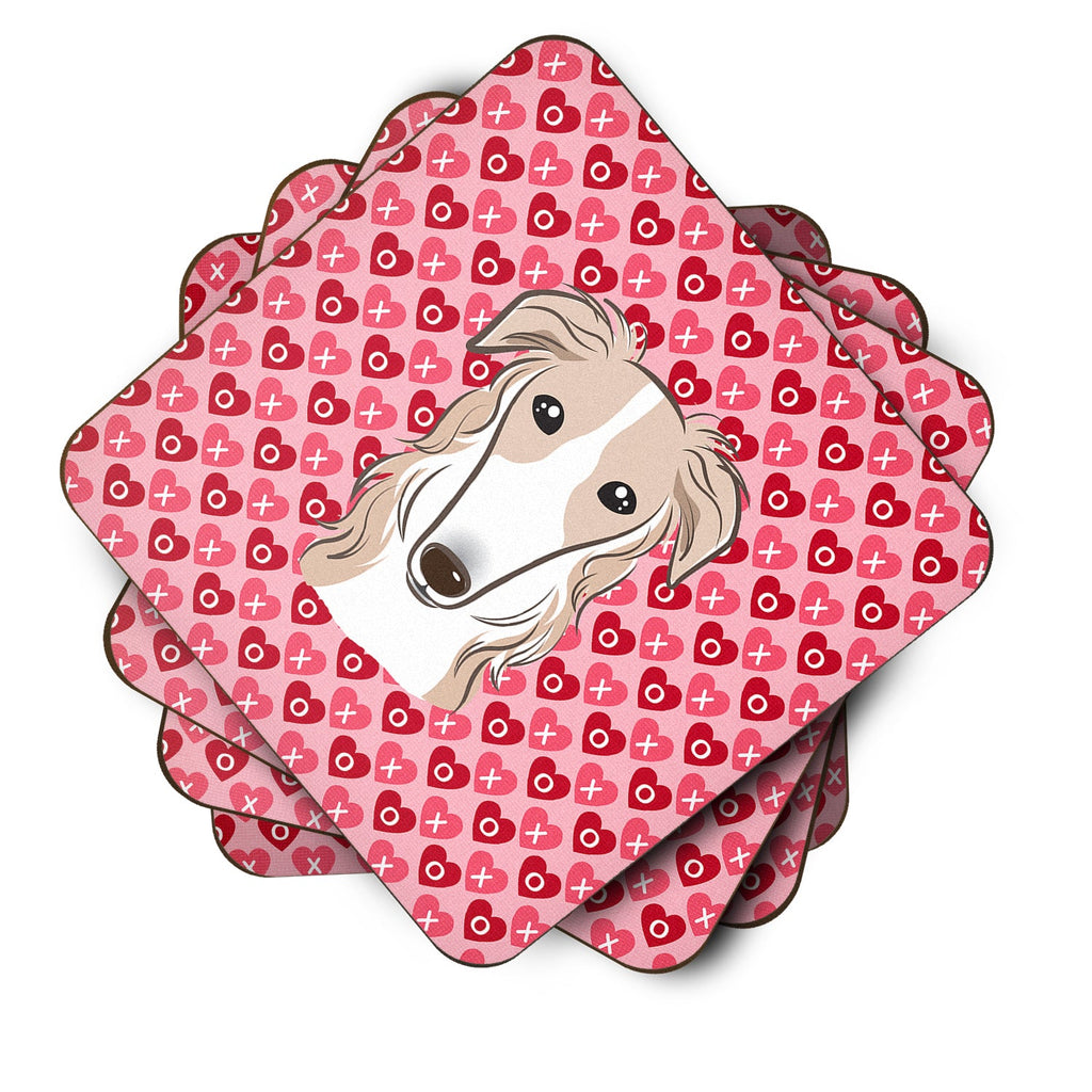 Borzoi Foam Coasters Set of 4 Cup Coasters for Indoor Outdoor, Tabletop Protection, Anti Slip, Mouse pad Material