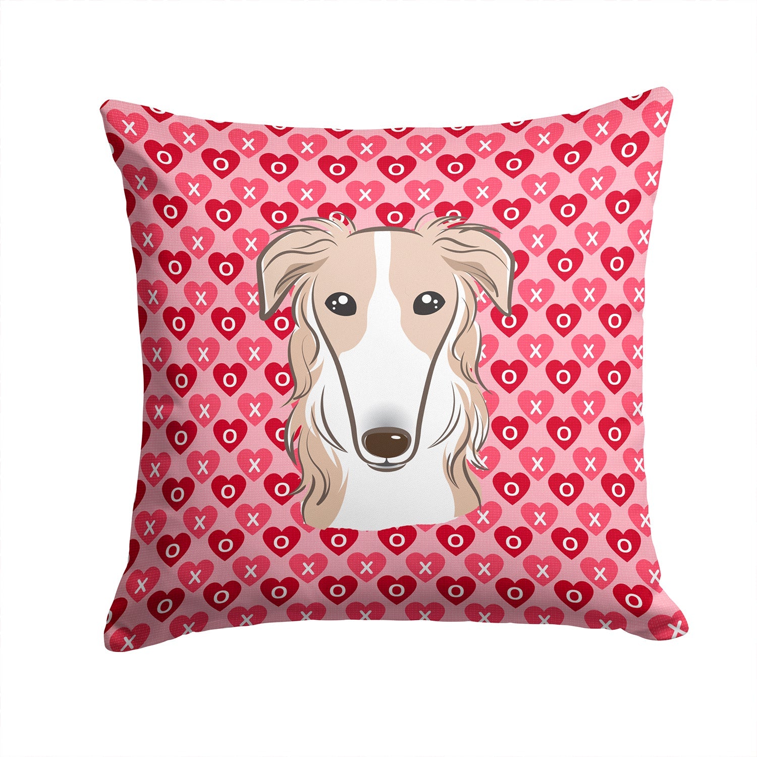 Borzoi Decorative Throw Pillow 14x14 Indoor Outdoor Accent Cushion, Fabric Cover with Insert for Sofa, Bed, Porch & Living Room