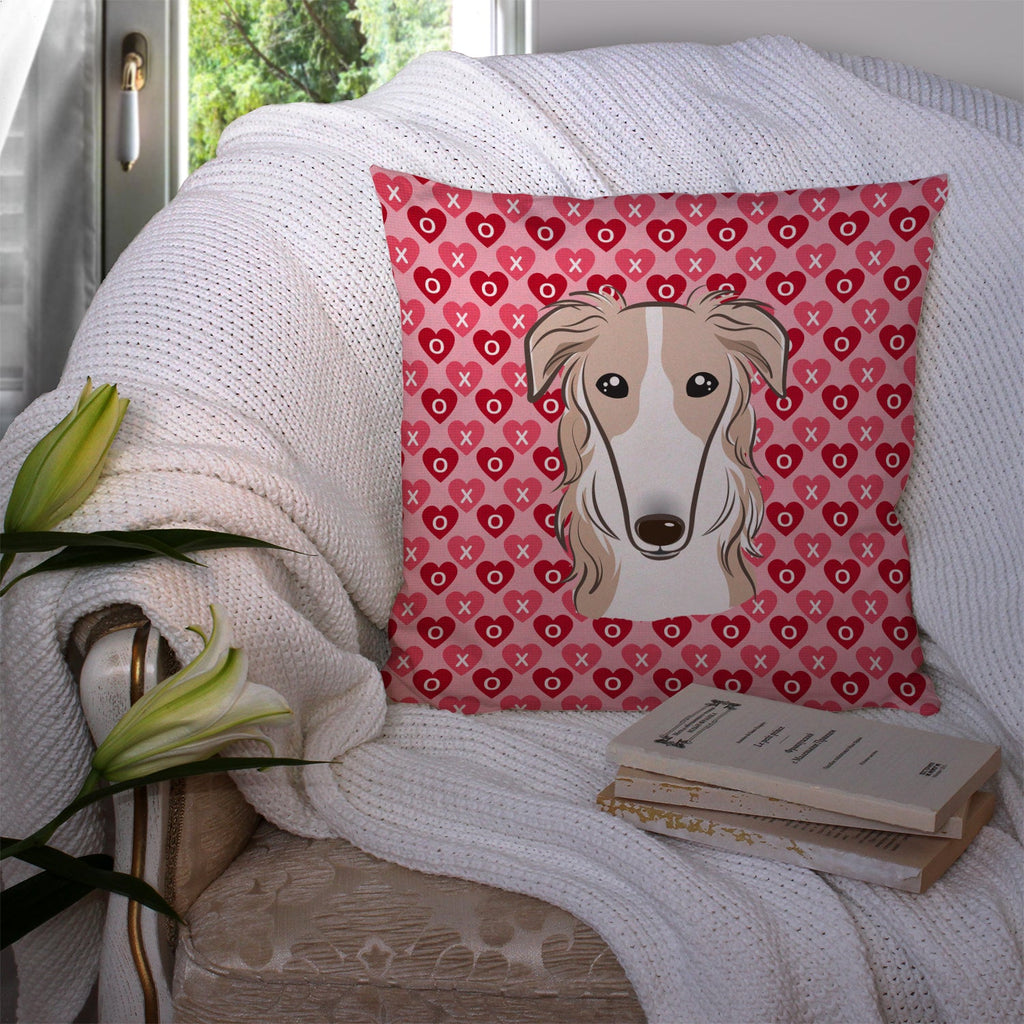 Borzoi Decorative Throw Pillow 14x14 Indoor Outdoor Accent Cushion, Fabric Cover with Insert for Sofa, Bed, Porch & Living Room