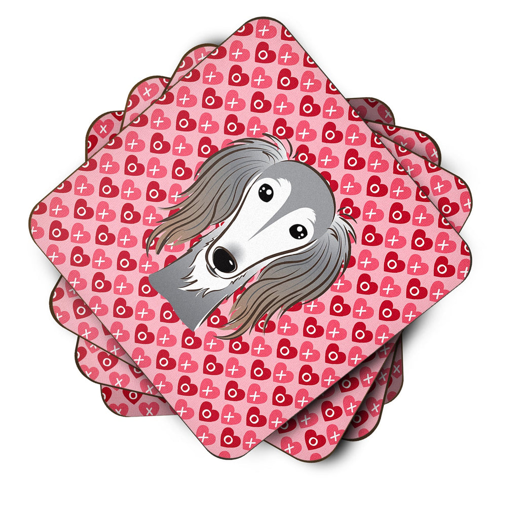 Saluki Foam Coasters Set of 4 Cup Coasters for Indoor Outdoor, Tabletop Protection, Anti Slip, Mouse pad Material