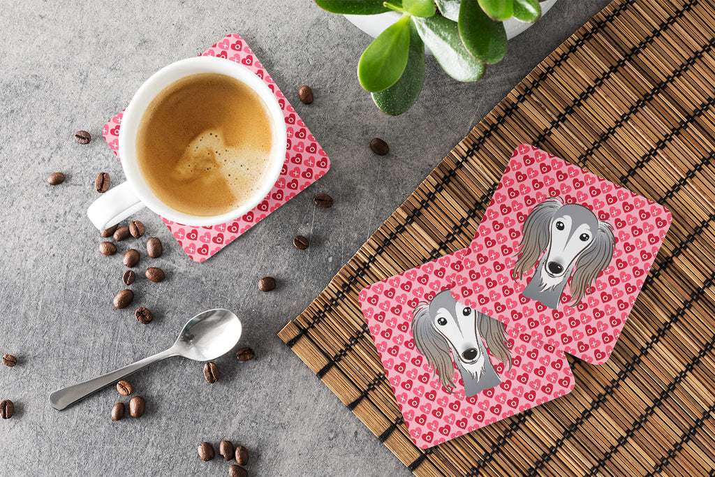 Saluki Foam Coasters Set of 4 Cup Coasters for Indoor Outdoor, Tabletop Protection, Anti Slip, Mouse pad Material