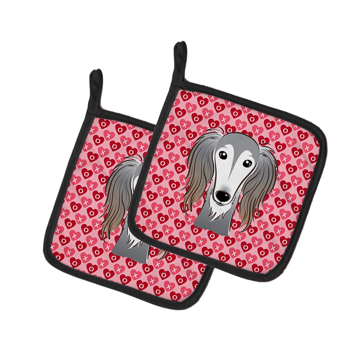 Saluki Pot Holder Set of 2 Heat Resistant Quilted Hot Pads 7.5 x 7.5 Inch, Insulated Kitchen Trivets for Cooking & Baking