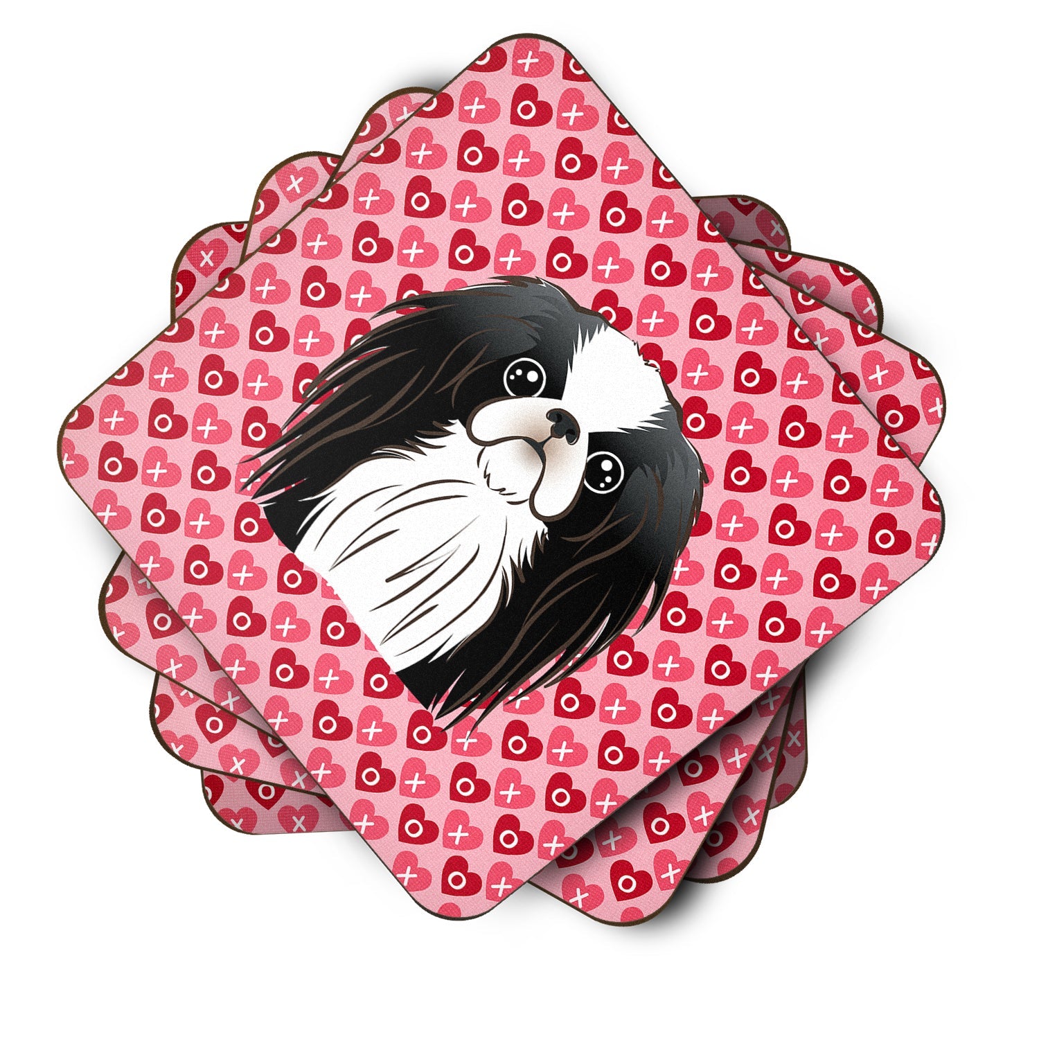 Japanese Chin Foam Coasters Set of 4 Cup Coasters for Indoor Outdoor, Tabletop Protection, Anti Slip, Mouse pad Material