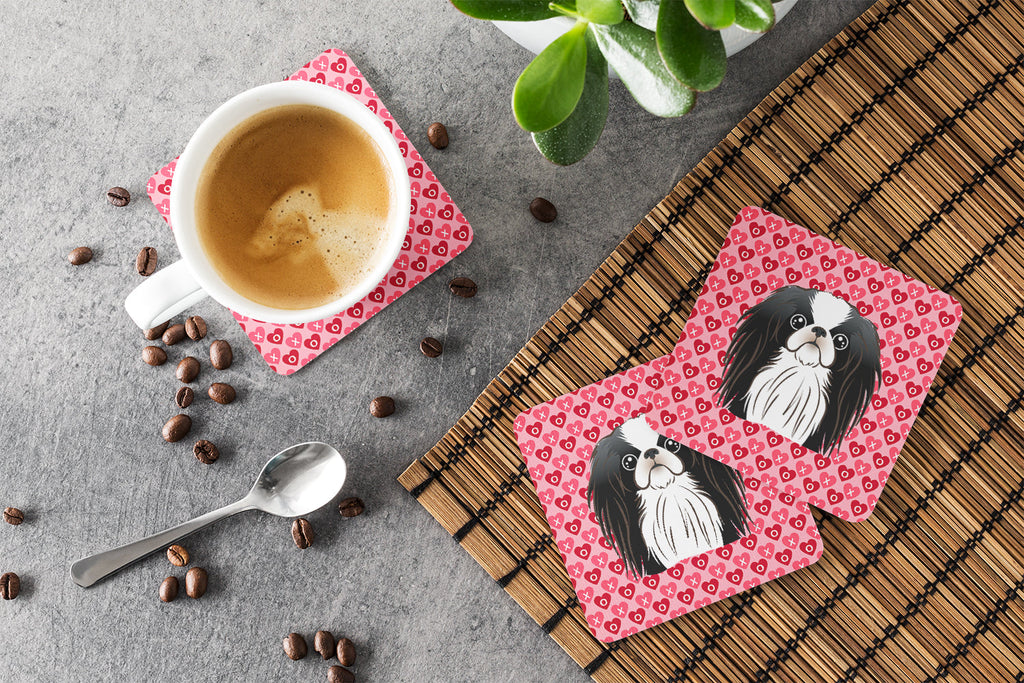 Japanese Chin Foam Coasters Set of 4 Cup Coasters for Indoor Outdoor, Tabletop Protection, Anti Slip, Mouse pad Material