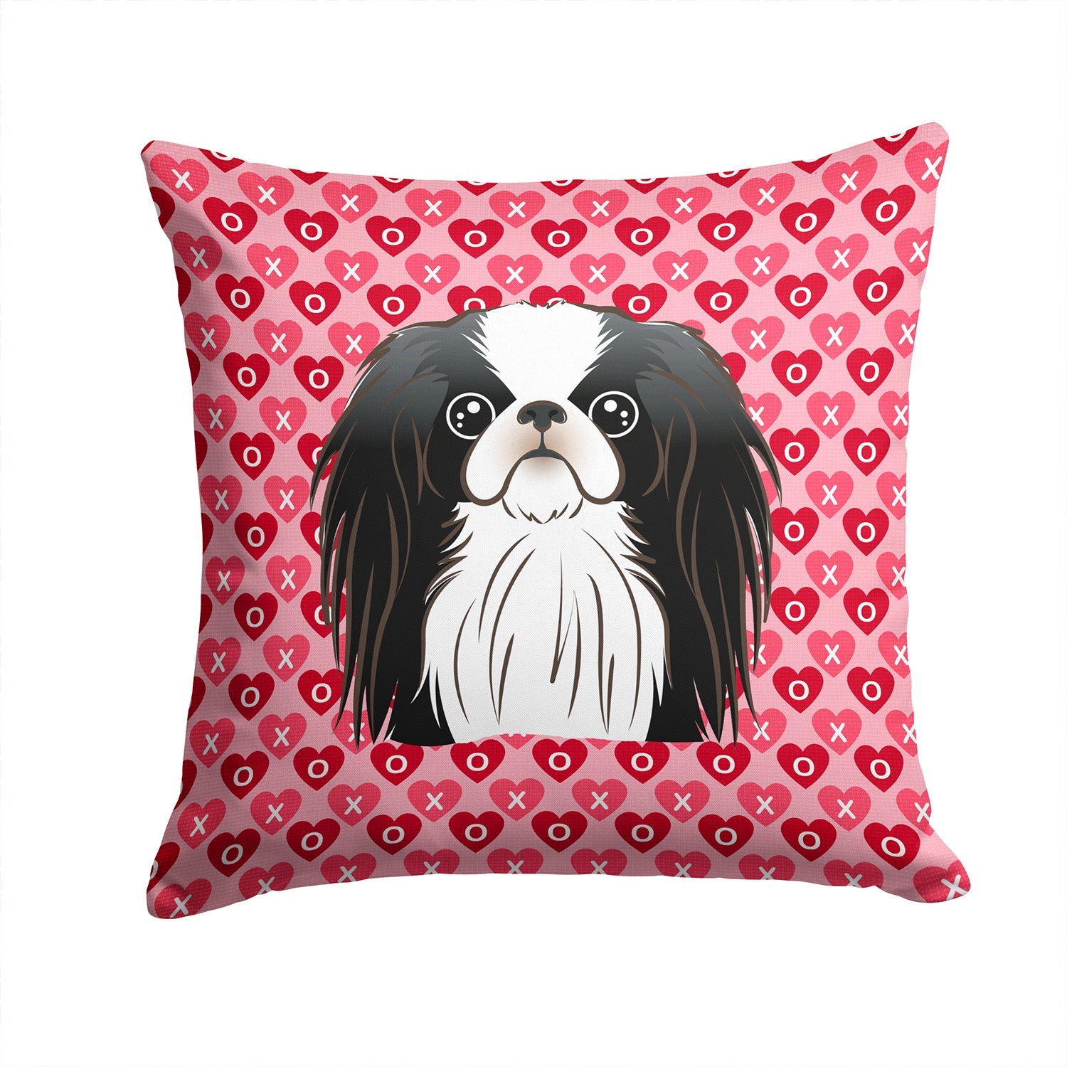 Japanese Chin Decorative Throw Pillow 14x14 Indoor Outdoor Accent Cushion, Fabric Cover with Insert for Sofa, Bed, Porch & Living Room