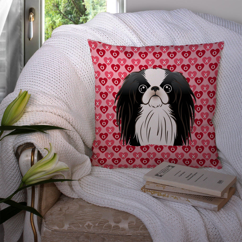 Japanese Chin Decorative Throw Pillow 14x14 Indoor Outdoor Accent Cushion, Fabric Cover with Insert for Sofa, Bed, Porch & Living Room
