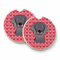 Weimaraner Set of 2 Cup Holder Car Coasters Absorbent Round Sandstone Coasters Gifts for Men or Women, 2.5, Multicolor