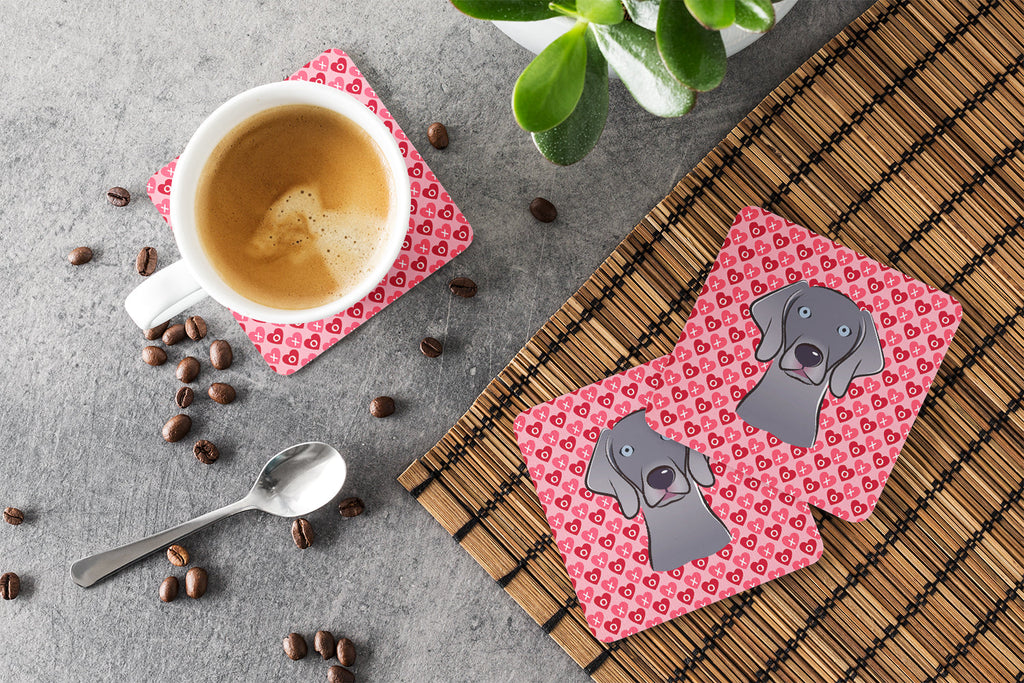 Weimaraner Foam Coasters Set of 4 Cup Coasters for Indoor Outdoor, Tabletop Protection, Anti Slip, Mouse pad Material
