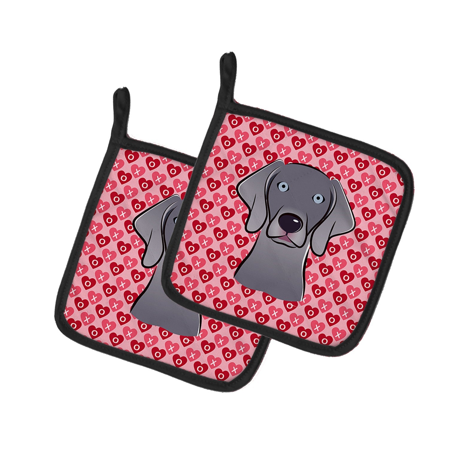Weimaraner Pot Holder Set of 2 Heat Resistant Quilted Hot Pads 7.5 x 7.5 Inch, Insulated Kitchen Trivets for Cooking & Baking