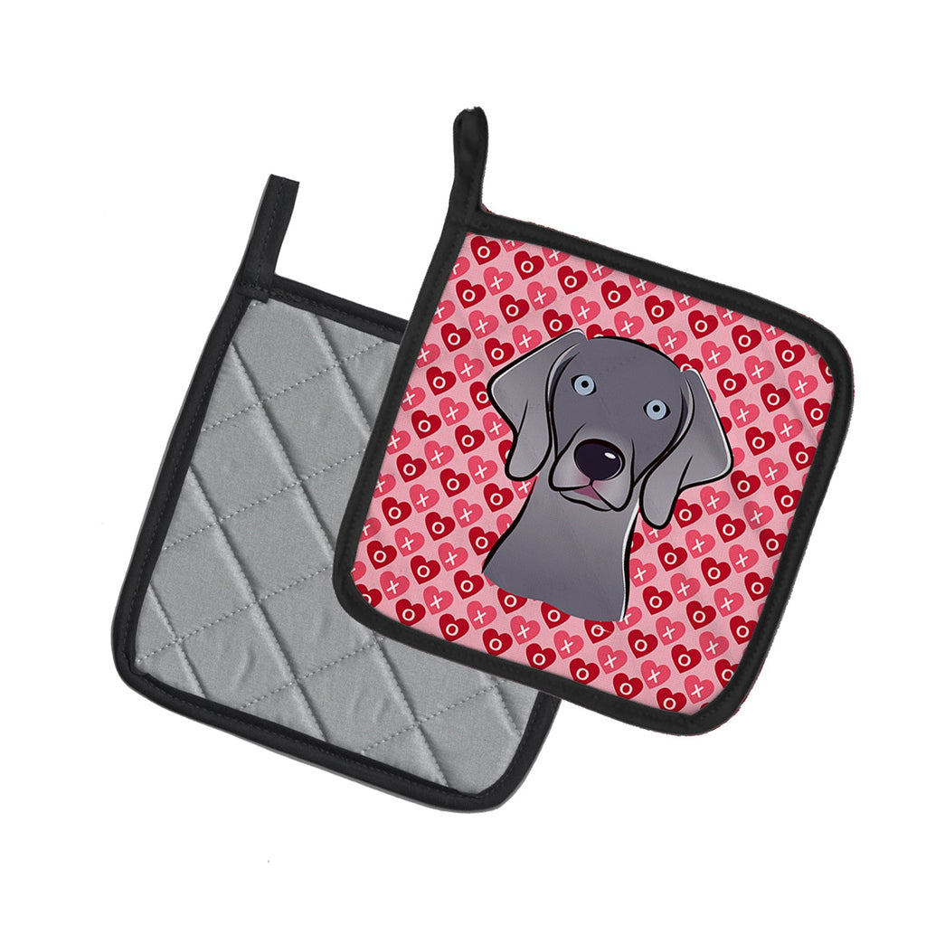Weimaraner Pot Holder Set of 2 Heat Resistant Quilted Hot Pads 7.5 x 7.5 Inch, Insulated Kitchen Trivets for Cooking & Baking