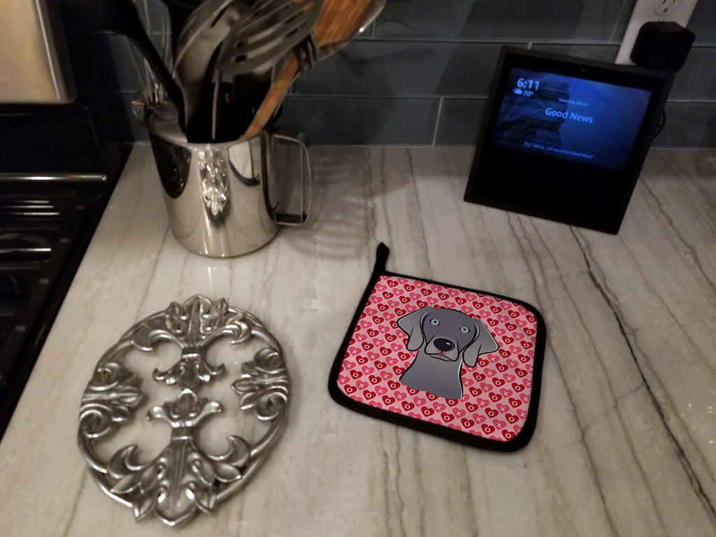 Weimaraner Pot Holder Set of 2 Heat Resistant Quilted Hot Pads 7.5 x 7.5 Inch, Insulated Kitchen Trivets for Cooking & Baking