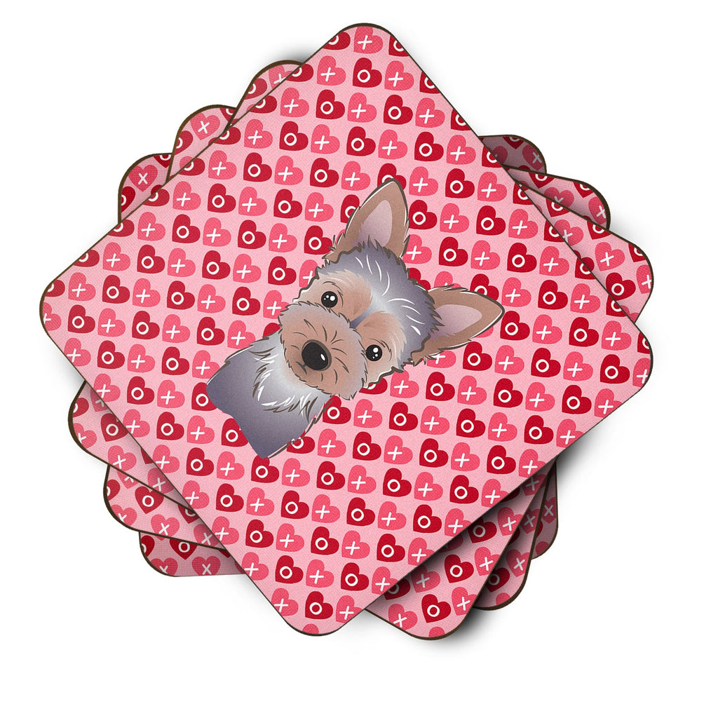 Yorkie Puppy Foam Coasters Set of 4 Cup Coasters for Indoor Outdoor, Tabletop Protection, Anti Slip, Mouse pad Material