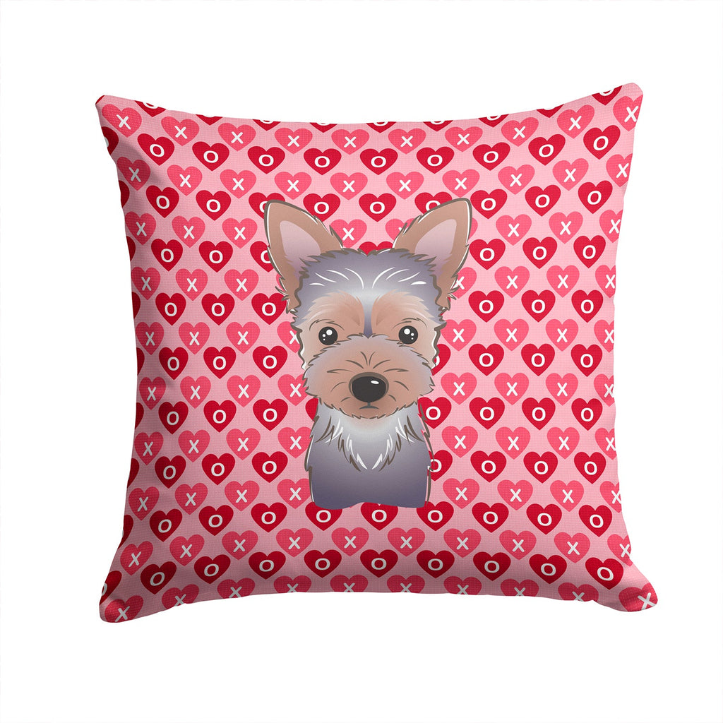 Yorkie Puppy Decorative Throw Pillow 14x14 Indoor Outdoor Accent Cushion, Fabric Cover with Insert for Sofa, Bed, Porch & Living Room