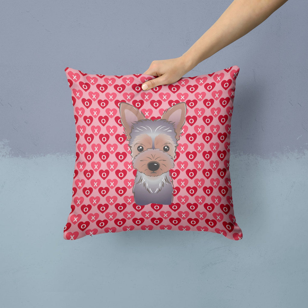 Yorkie Puppy Decorative Throw Pillow 14x14 Indoor Outdoor Accent Cushion, Fabric Cover with Insert for Sofa, Bed, Porch & Living Room