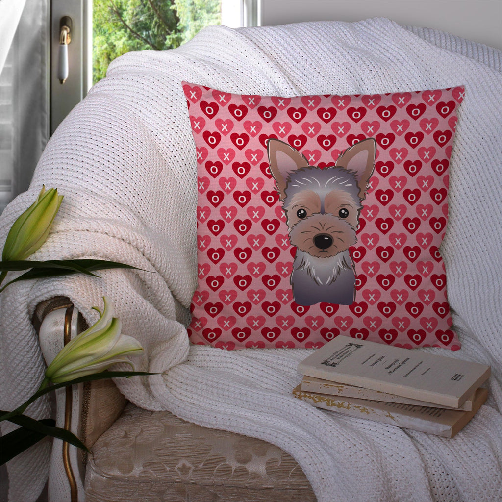 Yorkie Puppy Decorative Throw Pillow 14x14 Indoor Outdoor Accent Cushion, Fabric Cover with Insert for Sofa, Bed, Porch & Living Room