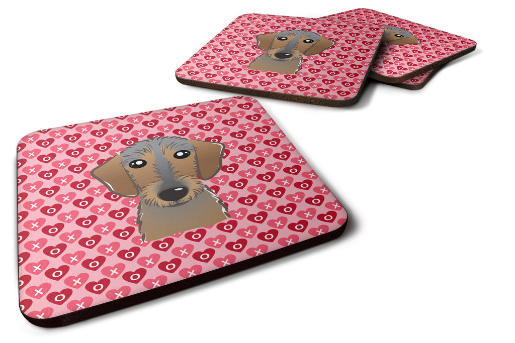 Wirehaired Dachshund Foam Coasters Set of 4 Cup Coasters for Indoor Outdoor, Tabletop Protection, Anti Slip, Mouse pad Material
