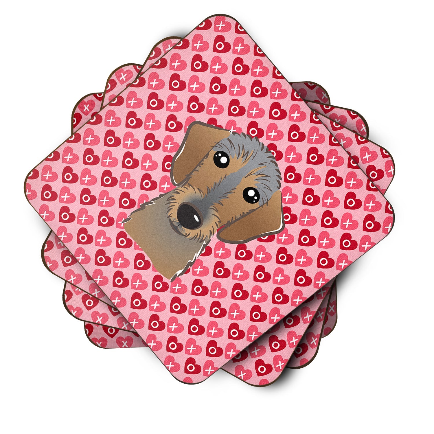 Wirehaired Dachshund Foam Coasters Set of 4 Cup Coasters for Indoor Outdoor, Tabletop Protection, Anti Slip, Mouse pad Material