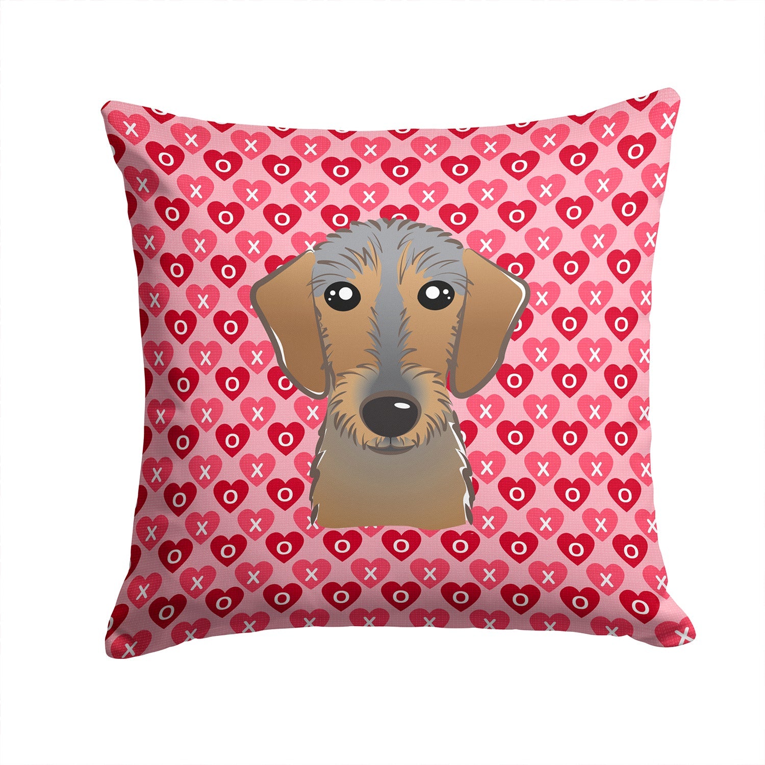 Wirehaired Dachshund Decorative Throw Pillow 14x14 Indoor Outdoor Accent Cushion, Fabric Cover with Insert for Sofa, Bed, Porch & Living Room