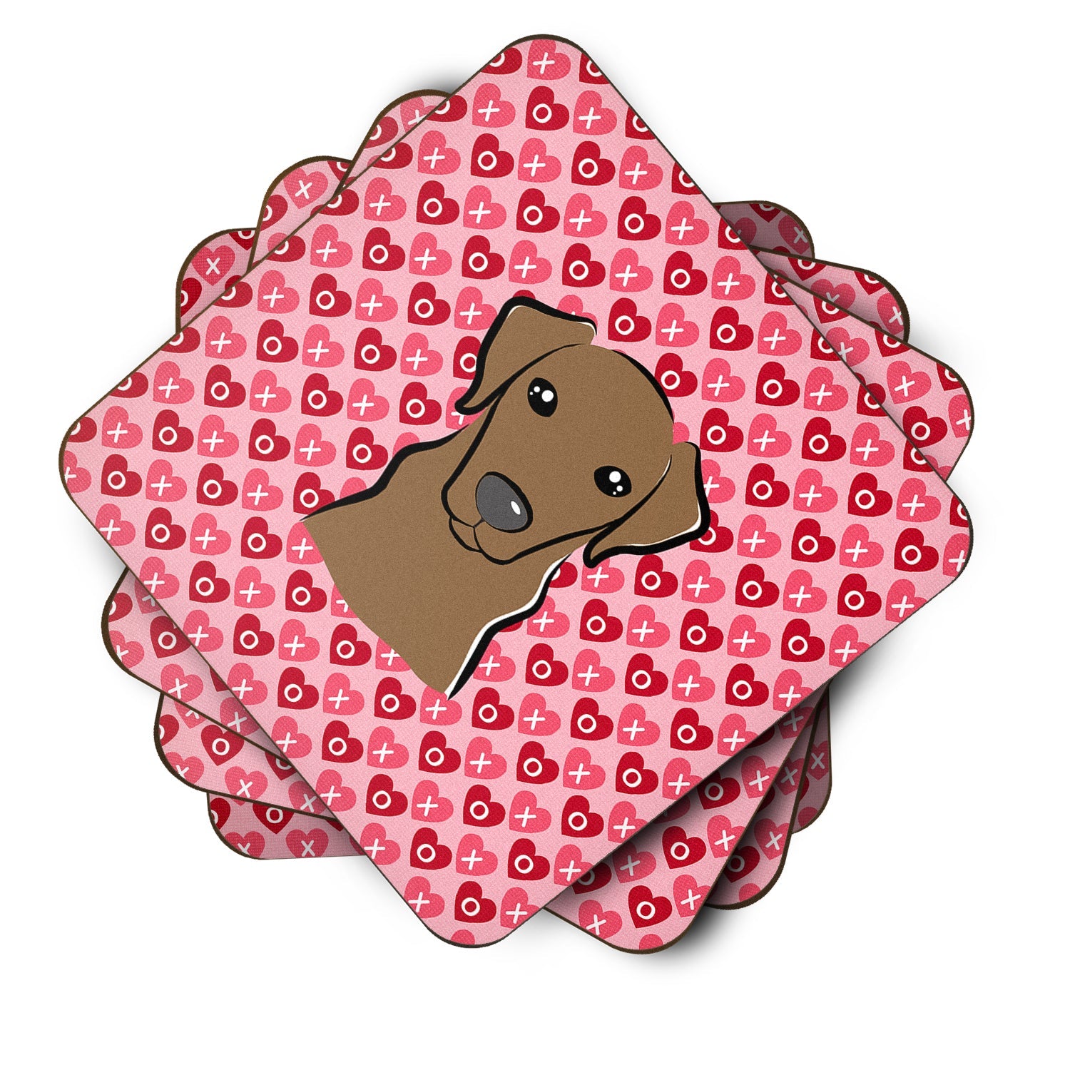 Chocolate Labrador Foam Coasters Set of 4 Cup Coasters for Indoor Outdoor, Tabletop Protection, Anti Slip, Mouse pad Material