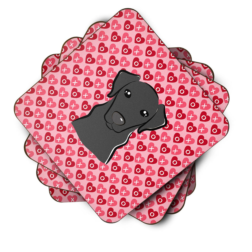Black Labrador Foam Coasters Set of 4 Cup Coasters for Indoor Outdoor, Tabletop Protection, Anti Slip, Mouse pad Material