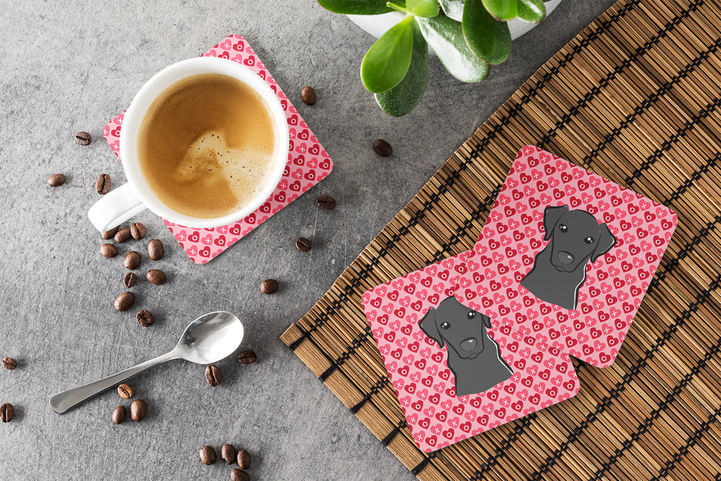 Black Labrador Foam Coasters Set of 4 Cup Coasters for Indoor Outdoor, Tabletop Protection, Anti Slip, Mouse pad Material