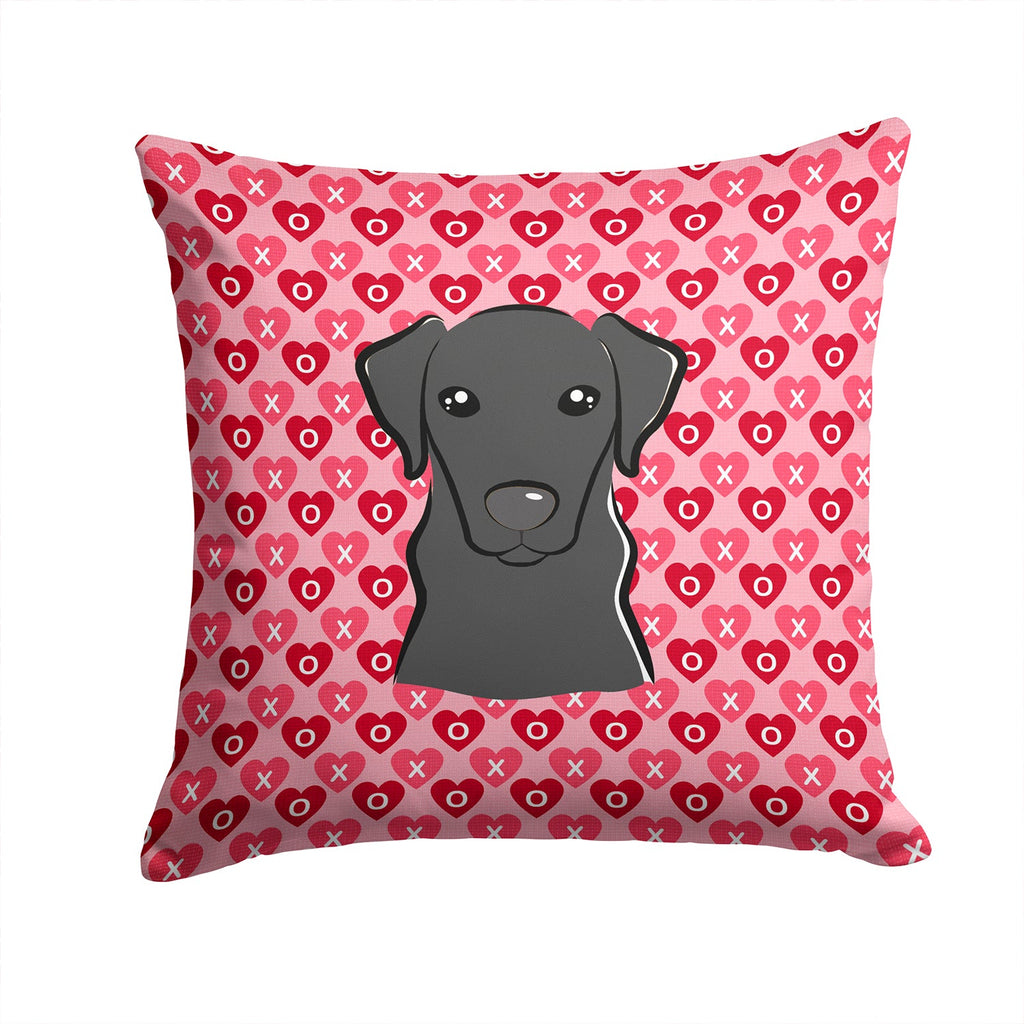 Black Labrador Decorative Throw Pillow 14x14 Indoor Outdoor Accent Cushion, Fabric Cover with Insert for Sofa, Bed, Porch & Living Room