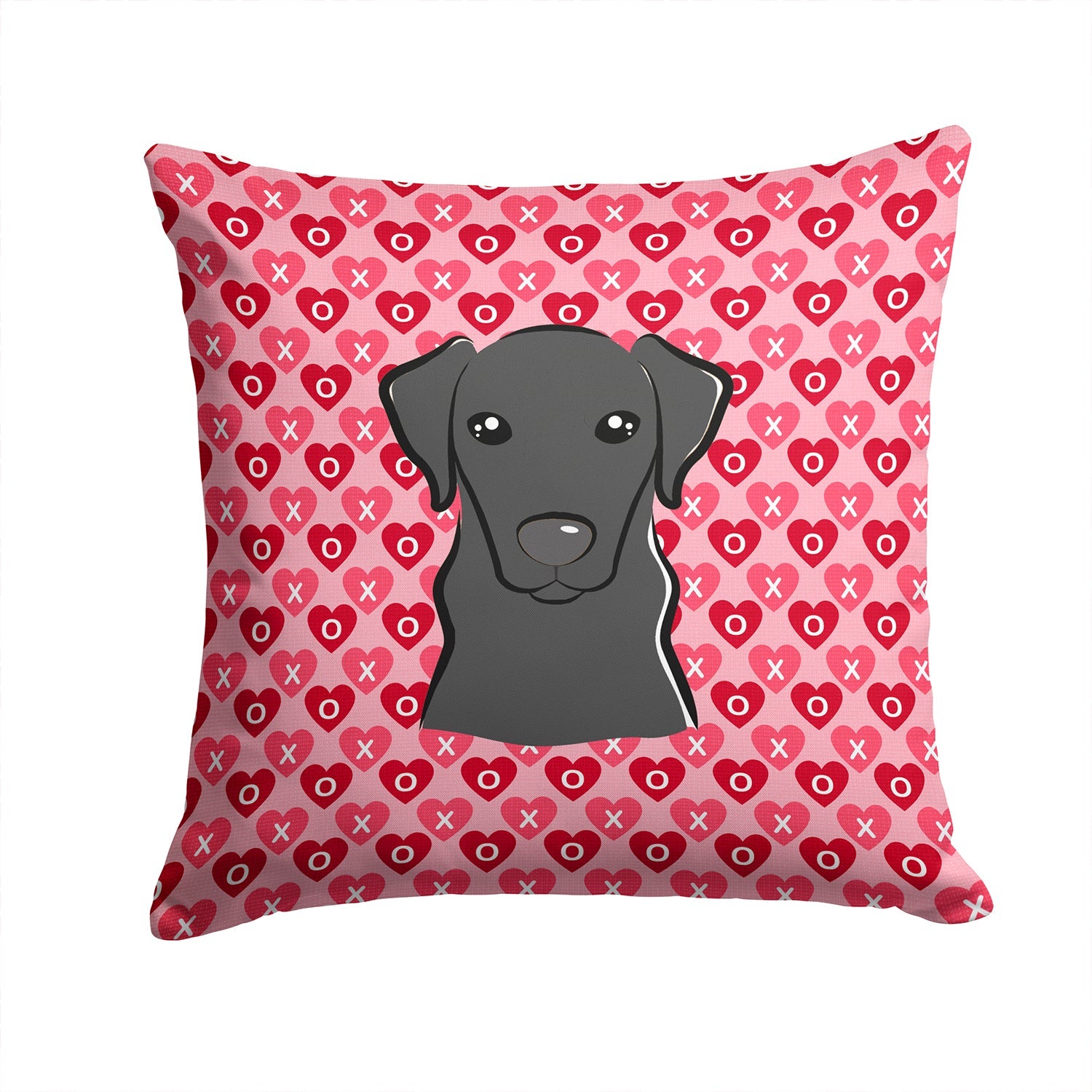 Black Labrador Decorative Throw Pillow 14x14 Indoor Outdoor Accent Cushion, Fabric Cover with Insert for Sofa, Bed, Porch & Living Room