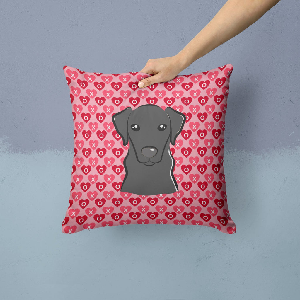 Black Labrador Decorative Throw Pillow 14x14 Indoor Outdoor Accent Cushion, Fabric Cover with Insert for Sofa, Bed, Porch & Living Room