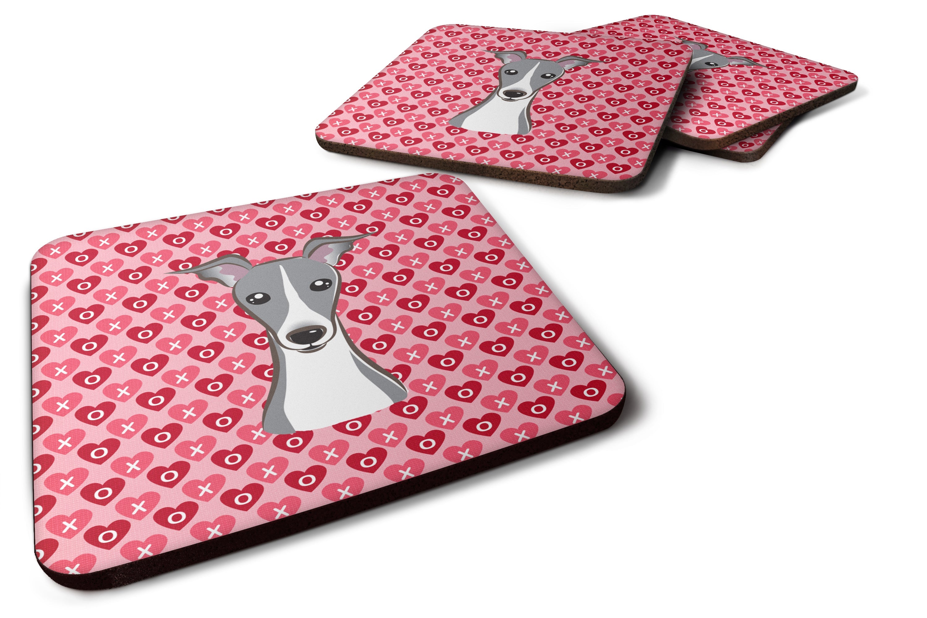 Italian Greyhound Foam Coasters Set of 4 Cup Coasters for Indoor Outdoor, Tabletop Protection, Anti Slip, Mouse pad Material