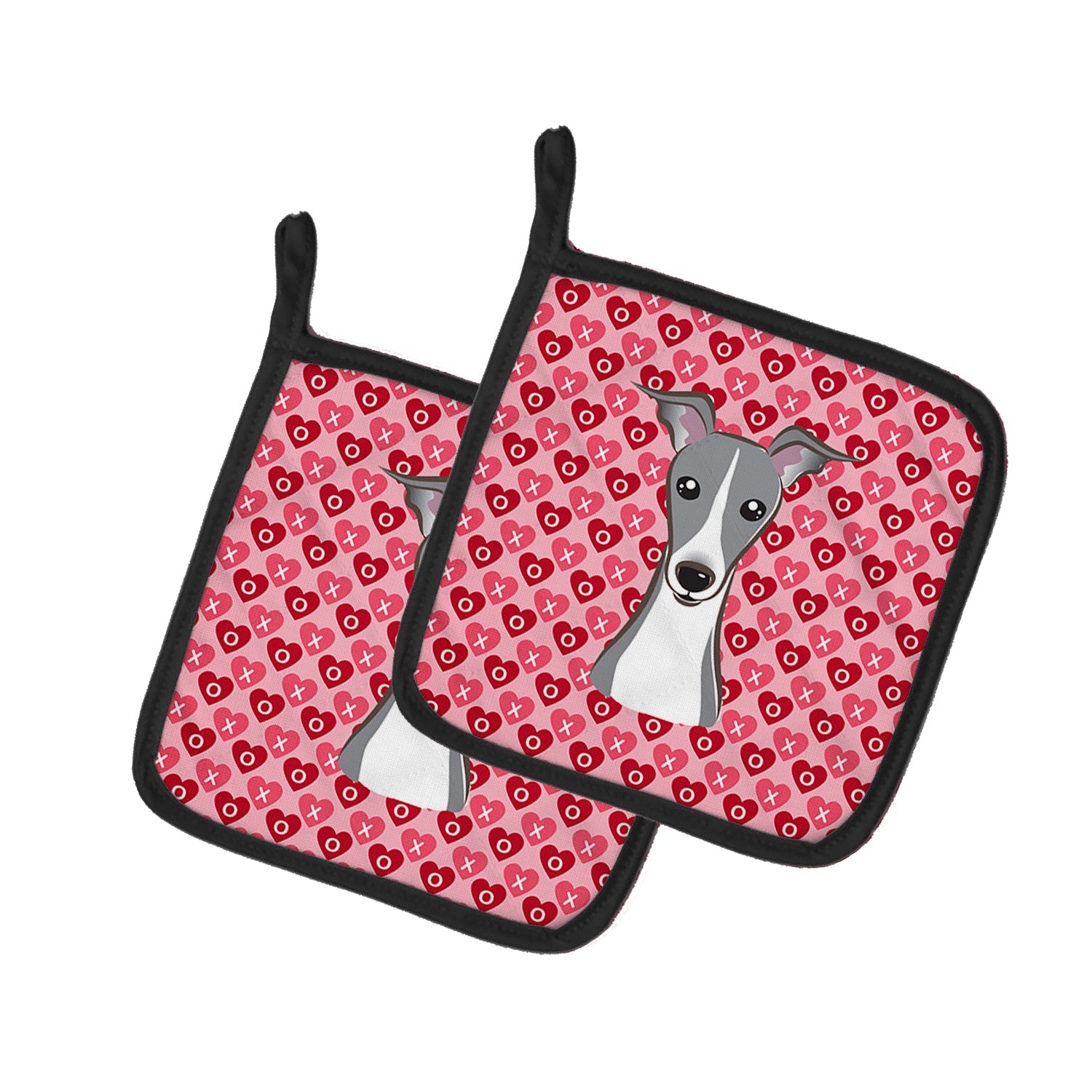 Italian Greyhound Pot Holder Set of 2 Heat Resistant Quilted Hot Pads 7.5 x 7.5 Inch, Insulated Kitchen Trivets for Cooking & Baking