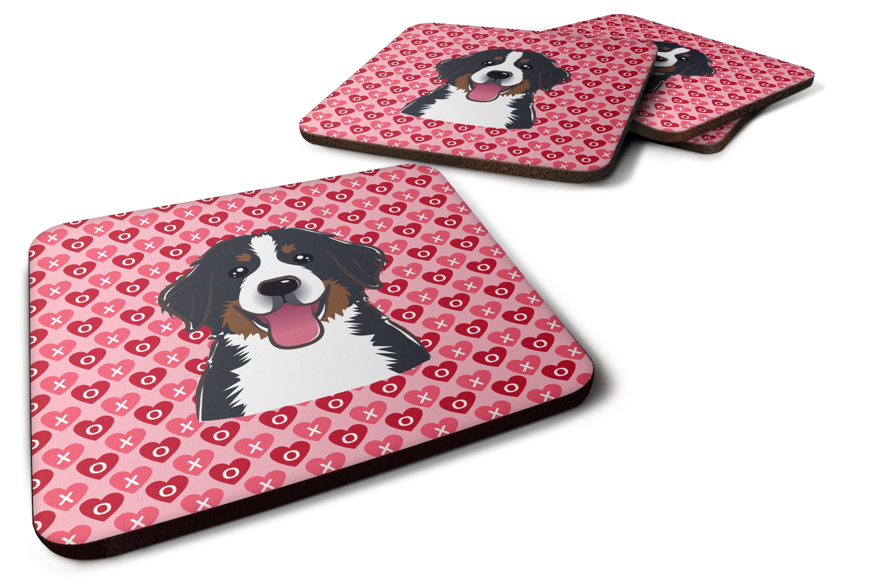 Bernese Mountain Dog Foam Coasters Set of 4 Cup Coasters for Indoor Outdoor, Tabletop Protection, Anti Slip, Mouse pad Material